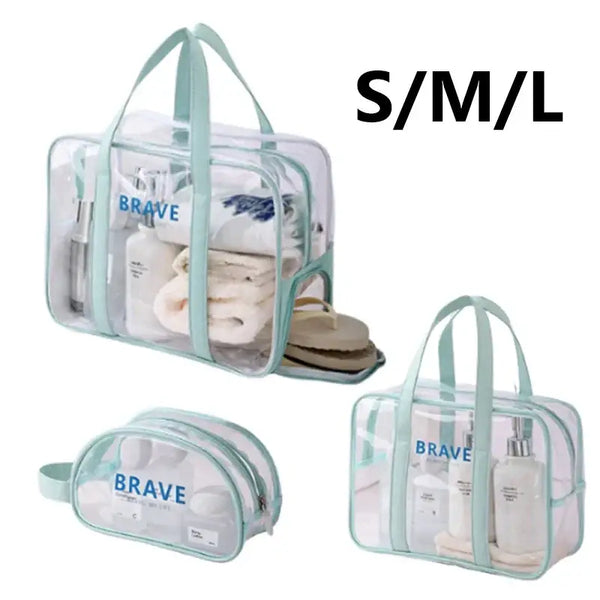 Trousse de Maquillage Transparente Étanche - Grande Capacité et Portable