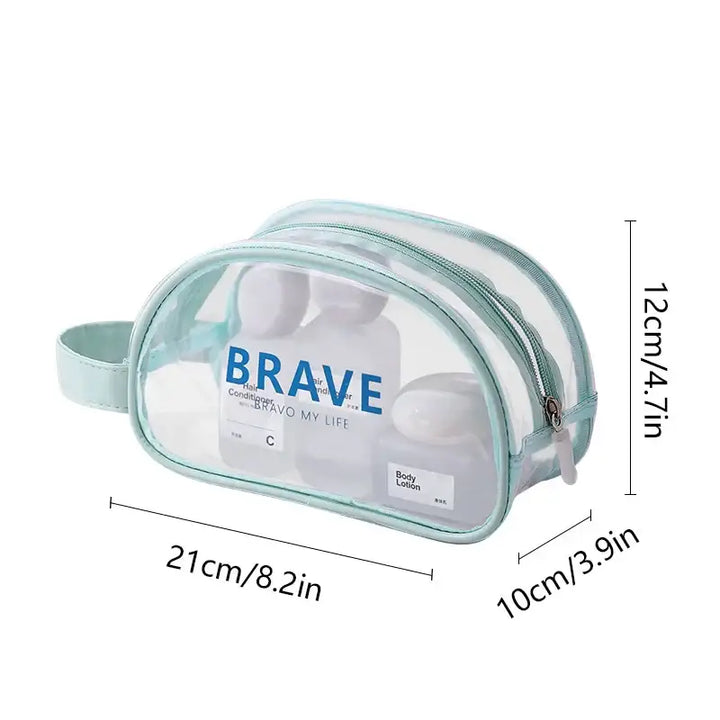 Trousse de Maquillage Transparente Étanche - Grande Capacité et Portable - S-Vert