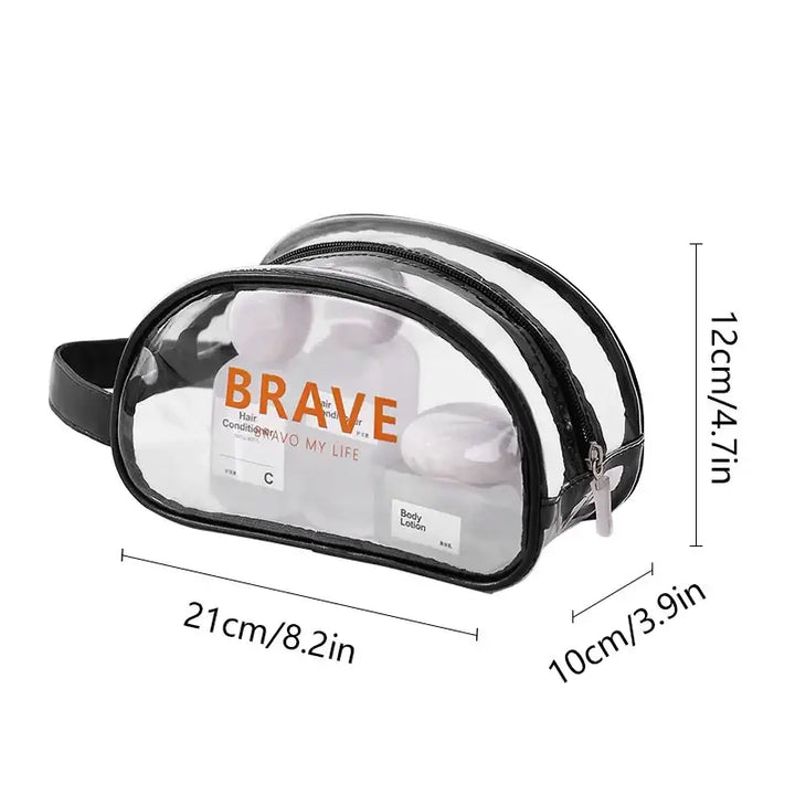 Trousse de Maquillage Transparente Étanche - Grande Capacité et Portable - S-Black