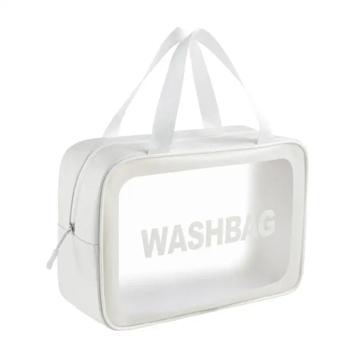 Trousse de Maquillage Waterproof - Rangement Compact et Transparent - L-Blanc