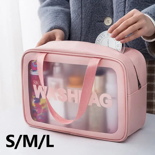 Trousse de Maquillage Waterproof - Rangement Compact et Transparent