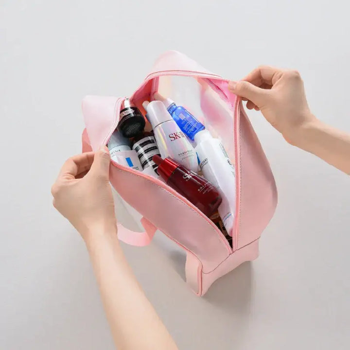 Trousse de Maquillage Waterproof - Rangement Compact et Transparent