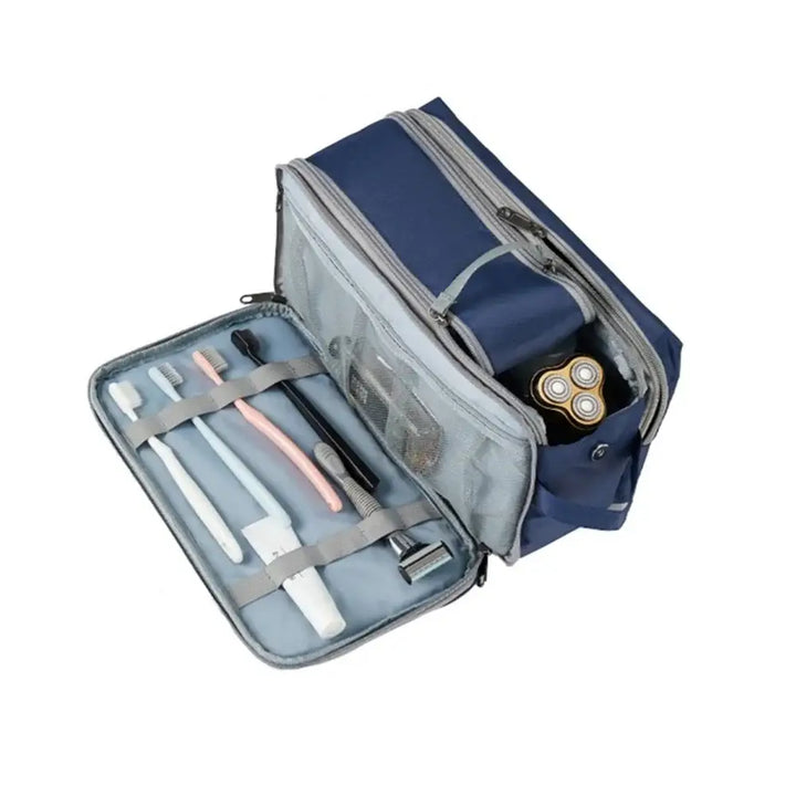 Trousse de Rangement Grande Capacité - Multicouche et Ouverture Complète - Bleu