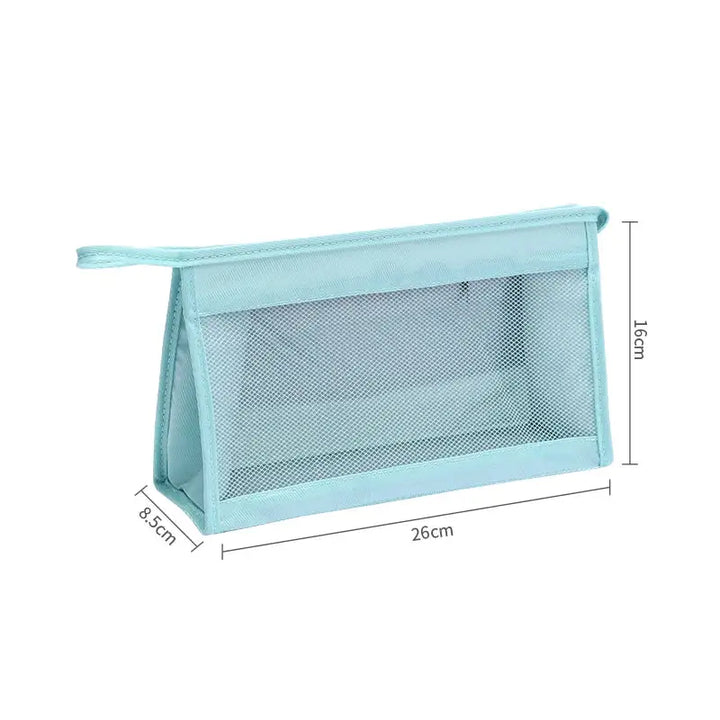 Trousse de Rangement Maquillage - Portable & Fermeture Éclair - Bleu