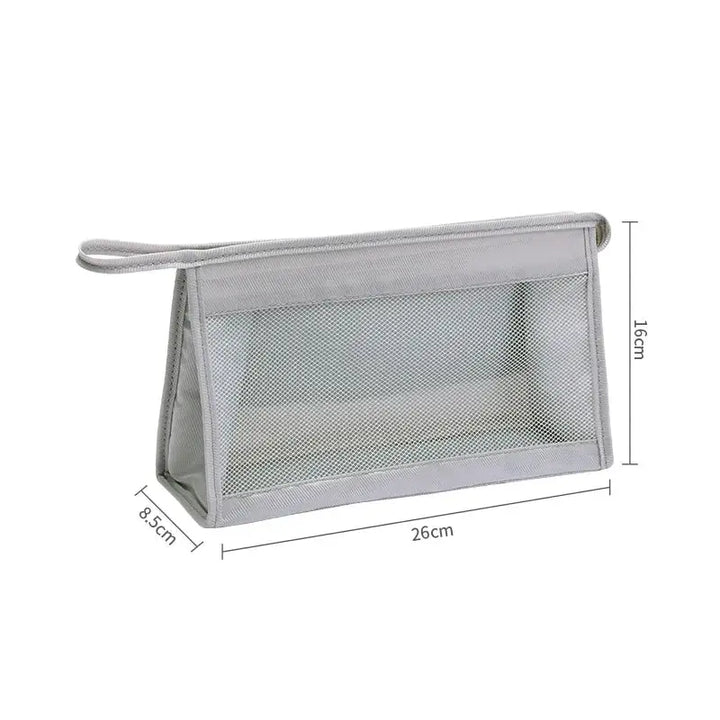 Trousse de Rangement Maquillage - Portable & Fermeture Éclair - Gris