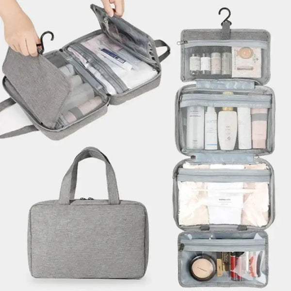 Trousse de Toilette Étanche - Sac de Voyage Rangement Cosmétique Compartimenté