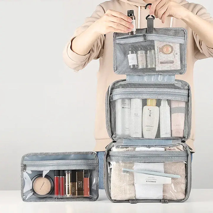 Trousse de Toilette Étanche - Sac de Voyage Rangement Cosmétique Compartimenté