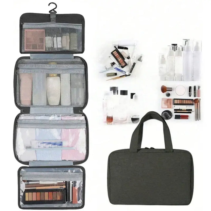 Trousse de Toilette Étanche - Sac de Voyage Rangement Cosmétique Compartimenté