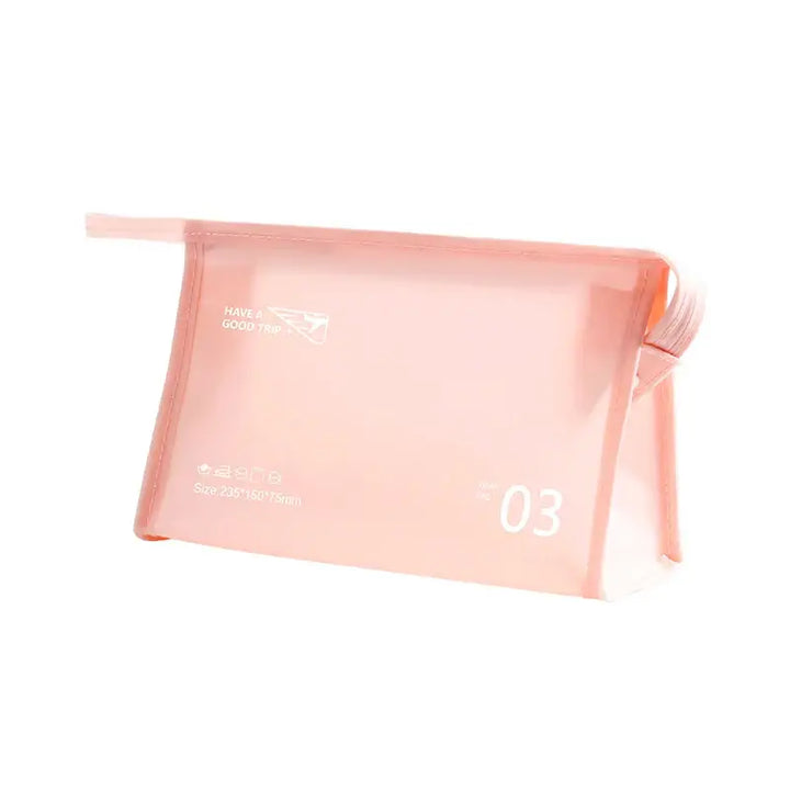 Trousse de Toilette Transparente en PVC - Voyage Portable et Imperméable avec Dragonne - Rose