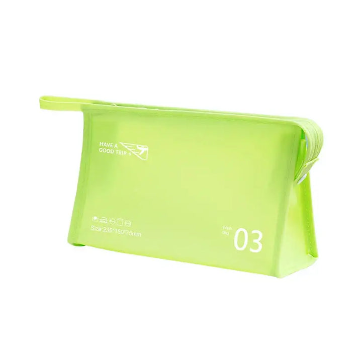 Trousse de Toilette Transparente en PVC - Voyage Portable et Imperméable avec Dragonne - Vert Clair