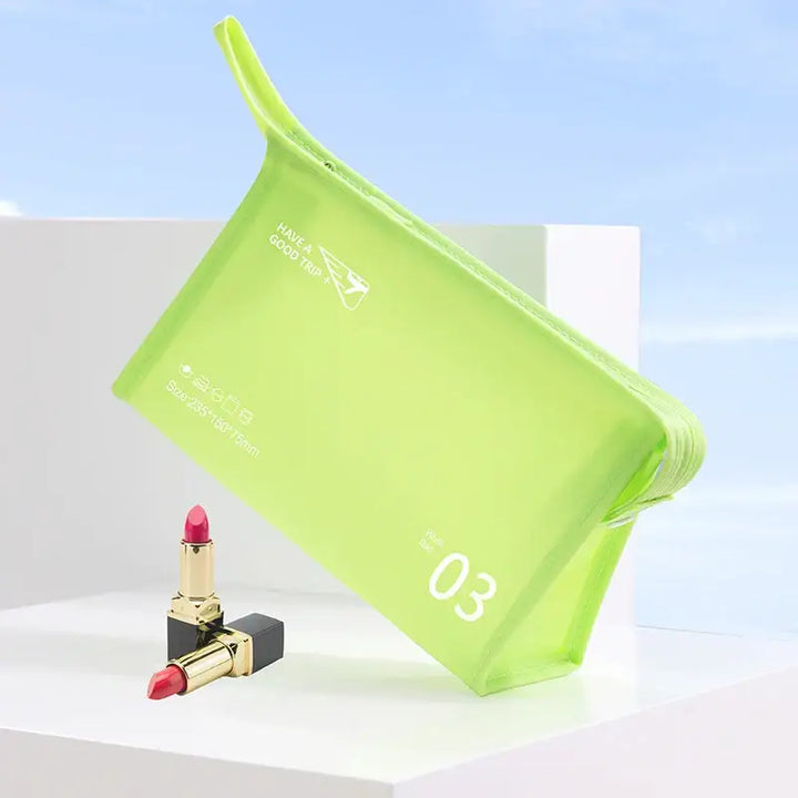 Trousse de Toilette Transparente en PVC - Voyage Portable et Imperméable avec Dragonne