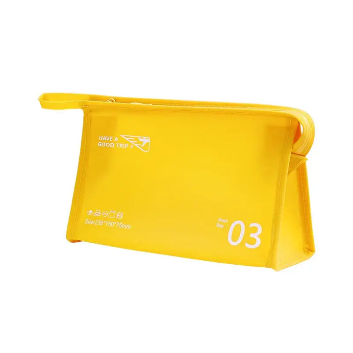 Trousse de Toilette Transparente en PVC - Voyage Portable et Imperméable avec Dragonne - Jaune