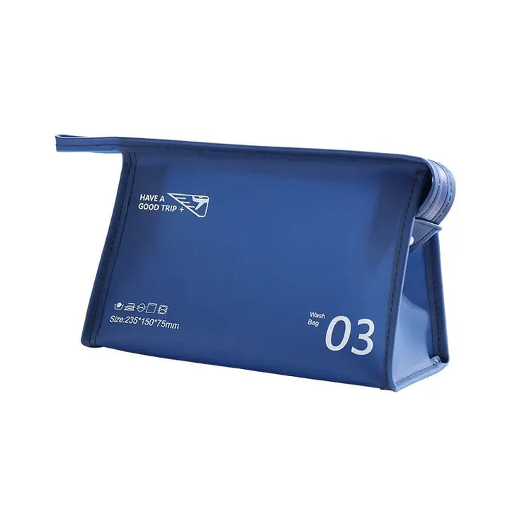 Trousse de Toilette Transparente en PVC - Voyage Portable et Imperméable avec Dragonne - Bleu Profond
