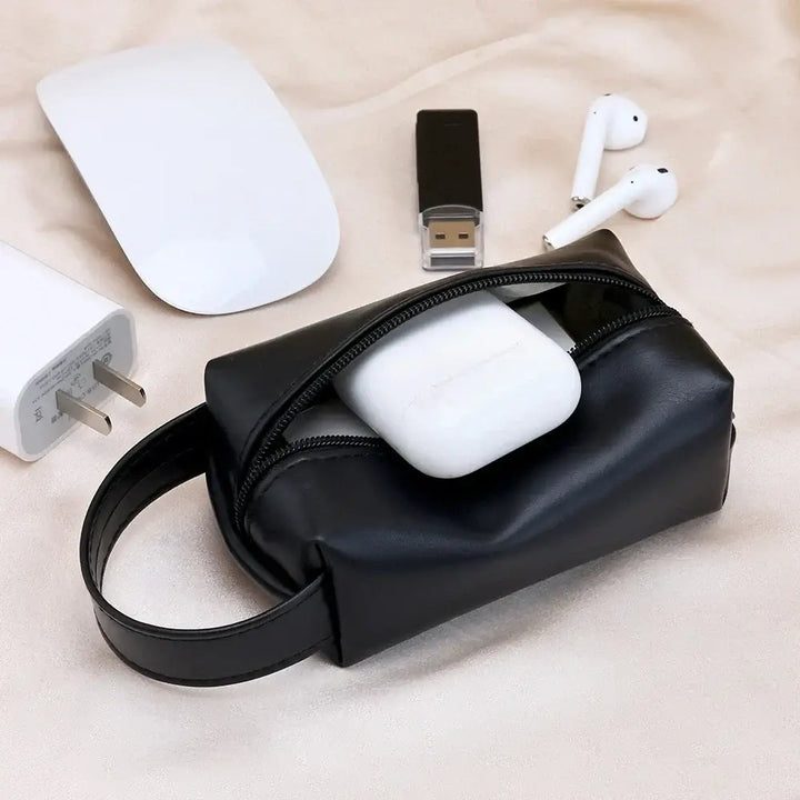 Trousse de Toilette Voyage - Compacte en Cuir PU avec Compartiments Maquillage