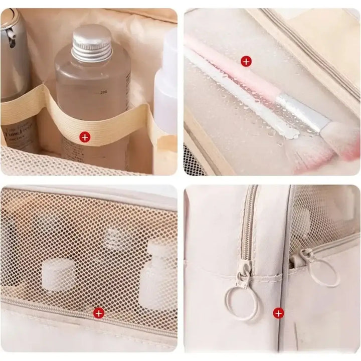 Trousse de Toilette Voyage - Grande Capacité Étanche avec Crochet Portable