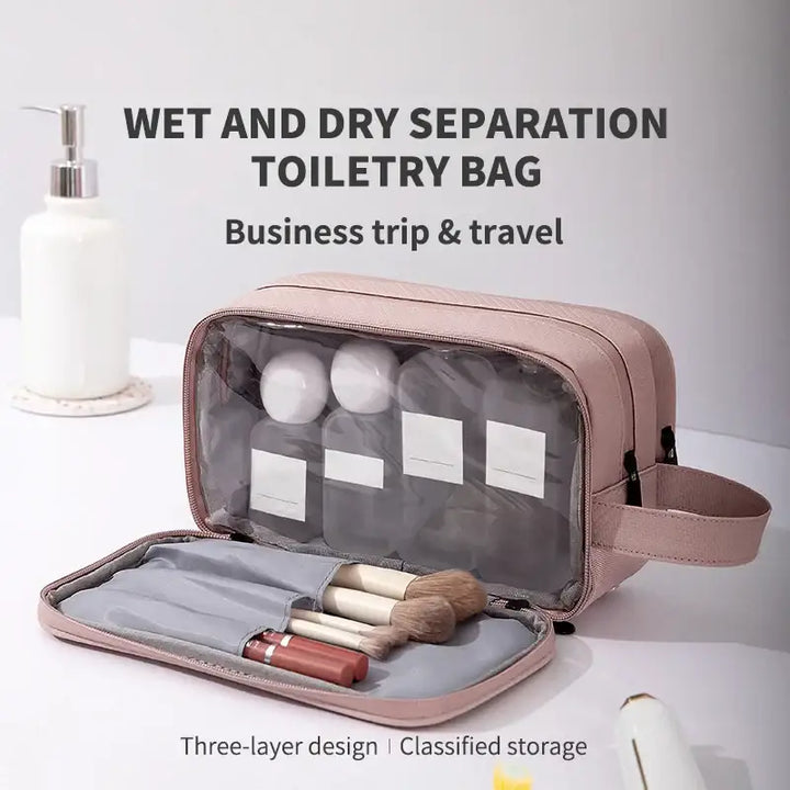 Trousse de Voyage Étanche - Compartiment Séparé pour Accessoires de Toilette