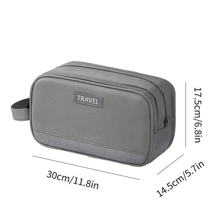 Trousse de Voyage Étanche - Compartiment Séparé pour Accessoires de Toilette - L-Gris