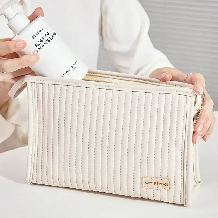Trousse Maquillage Étanche en Cuir PU - Sac de Voyage Compact et Résistant