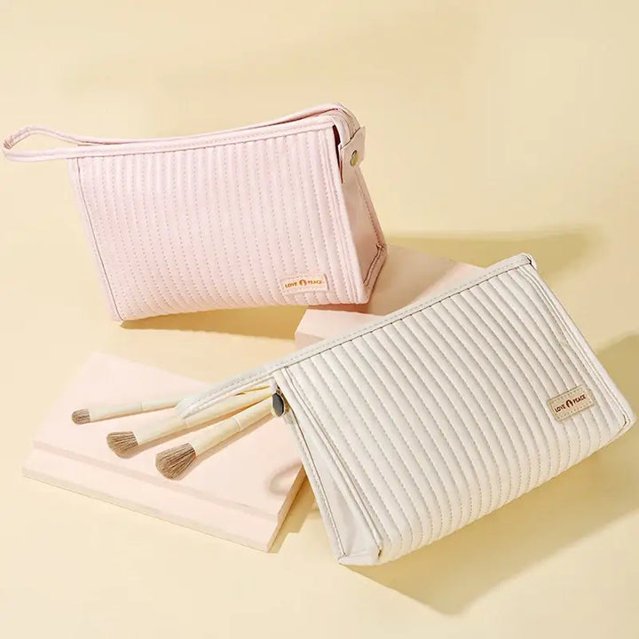 Trousse Maquillage Étanche en Cuir PU - Sac de Voyage Compact et Résistant