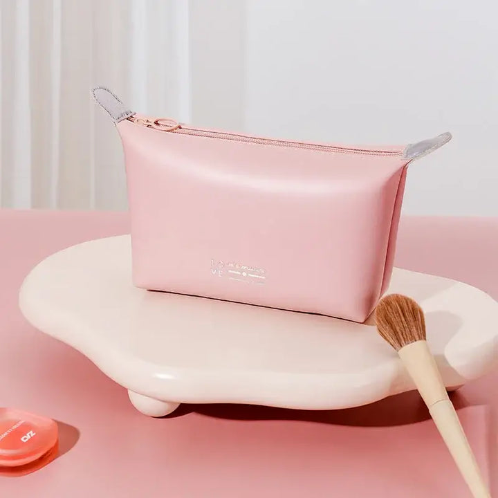 Trousse Maquillage Femme en Cuir - Sac Voyage Compact à Fermeture Éclair