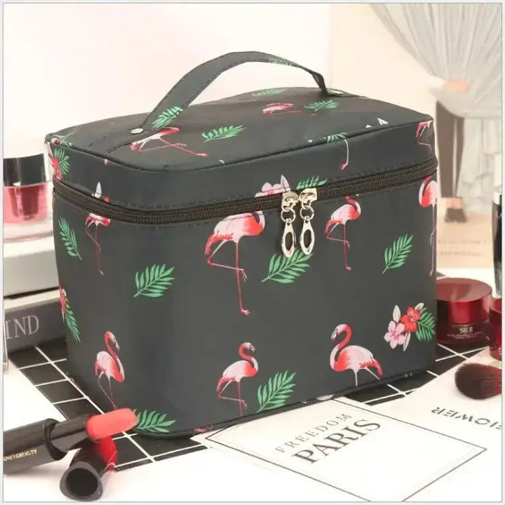Trousse Maquillage Grande Capacité - Étanche et Pliable pour Voyage - Oiseaux