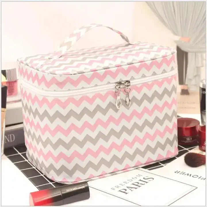 Trousse Maquillage Grande Capacité - Étanche et Pliable pour Voyage - Vague
