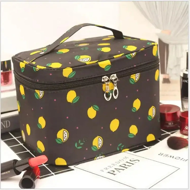 Trousse Maquillage Grande Capacité - Étanche et Pliable pour Voyage - Citron 2