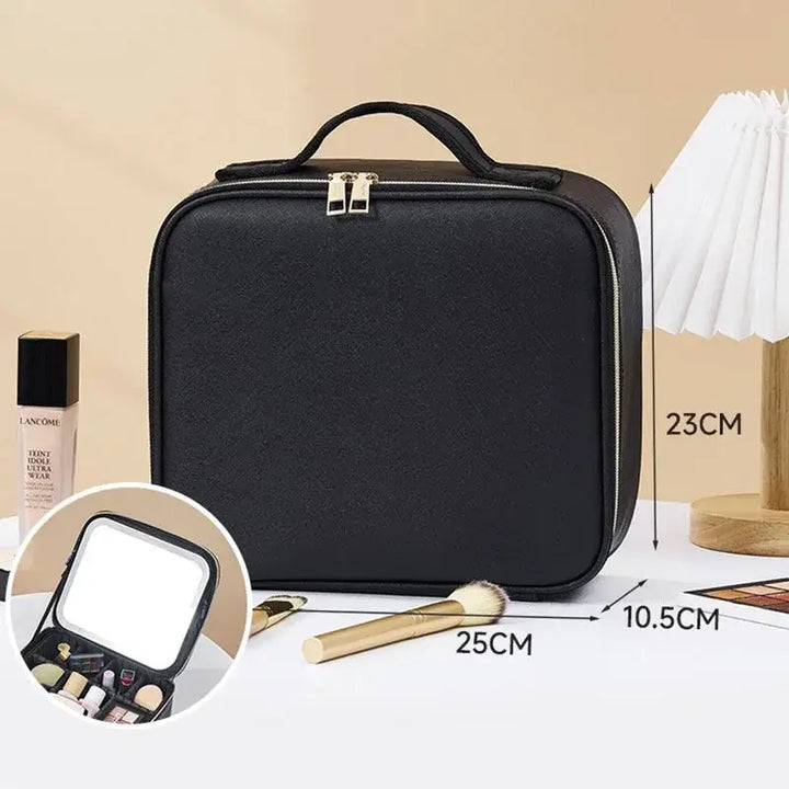 Trousse Maquillage LED - Miroir Intégré & Grande Capacité