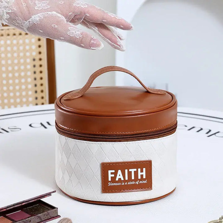 Trousse Maquillage Portable avec Poignée - Grande Capacité Voyage