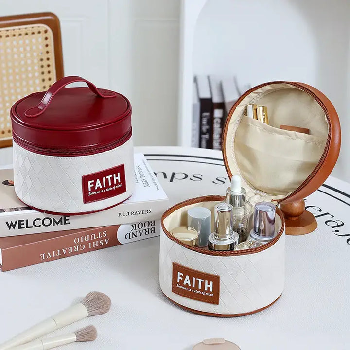 Trousse Maquillage Portable avec Poignée - Grande Capacité Voyage