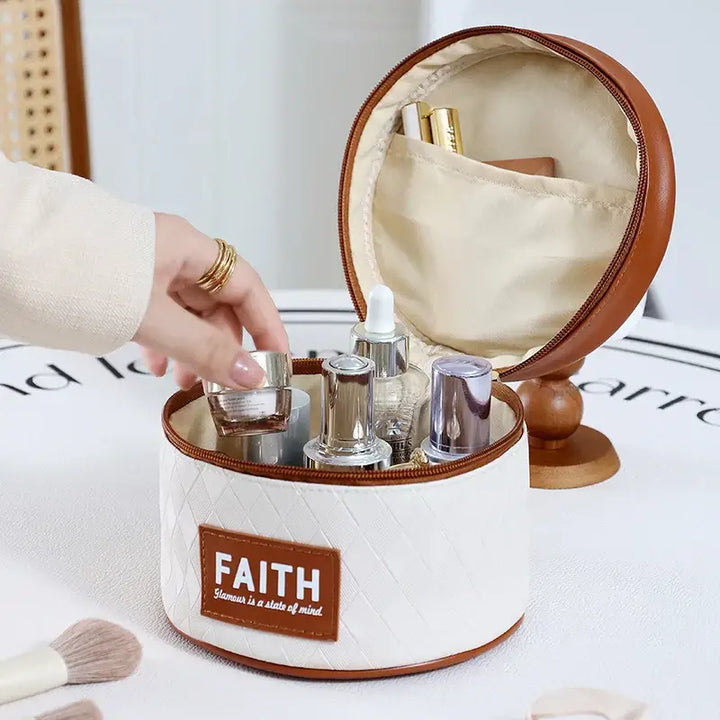 Trousse Maquillage Portable avec Poignée - Grande Capacité Voyage