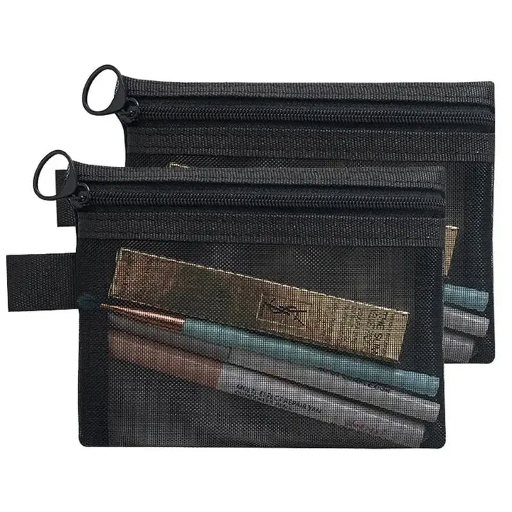 Trousse Maquillage Transparente en Maille - Formats Petit et Grand - Rangement Voyage