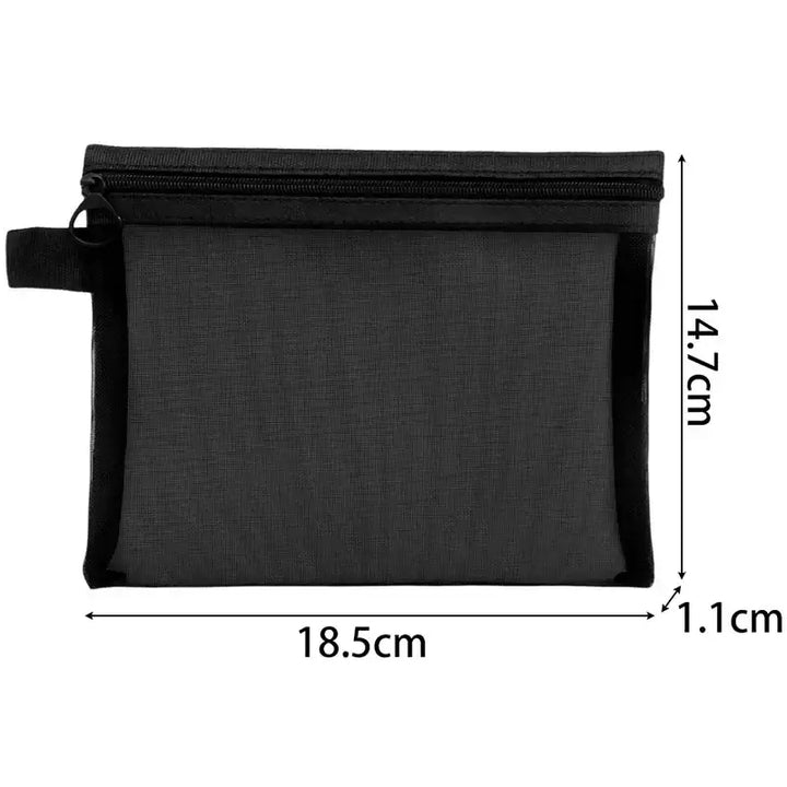 Trousse Maquillage Transparente en Maille - Formats Petit et Grand - Rangement Voyage - M / 2PCS