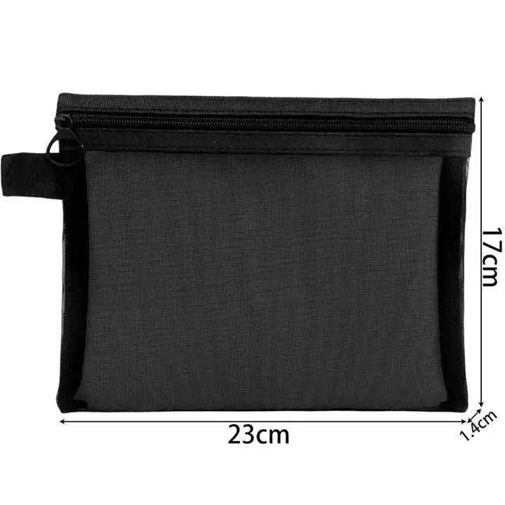 Trousse Maquillage Transparente en Maille - Formats Petit et Grand - Rangement Voyage - L / 1PC