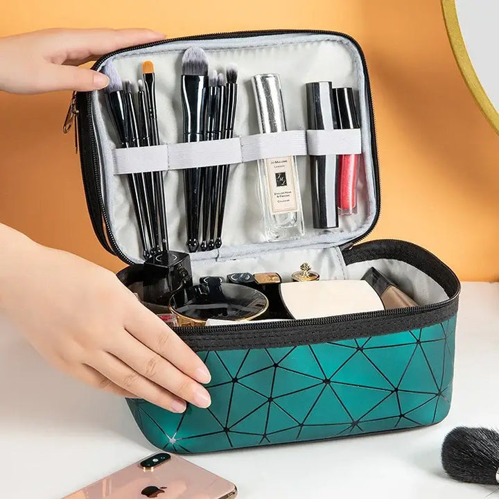 Trousse Maquillage Transparente - Étanche avec Double Fermeture à Glissière
