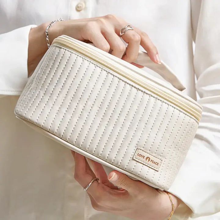 Trousse Maquillage Voyage - Grande Capacité en Cuir PU avec Compartiment Pinceaux