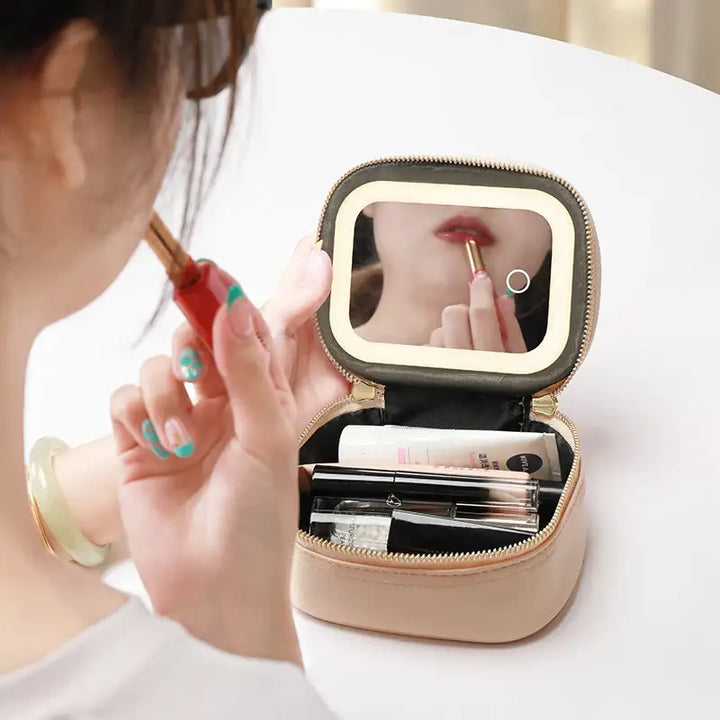 Trousse Maquillage Voyage - Miroir LED Tactile avec 3 Lumières