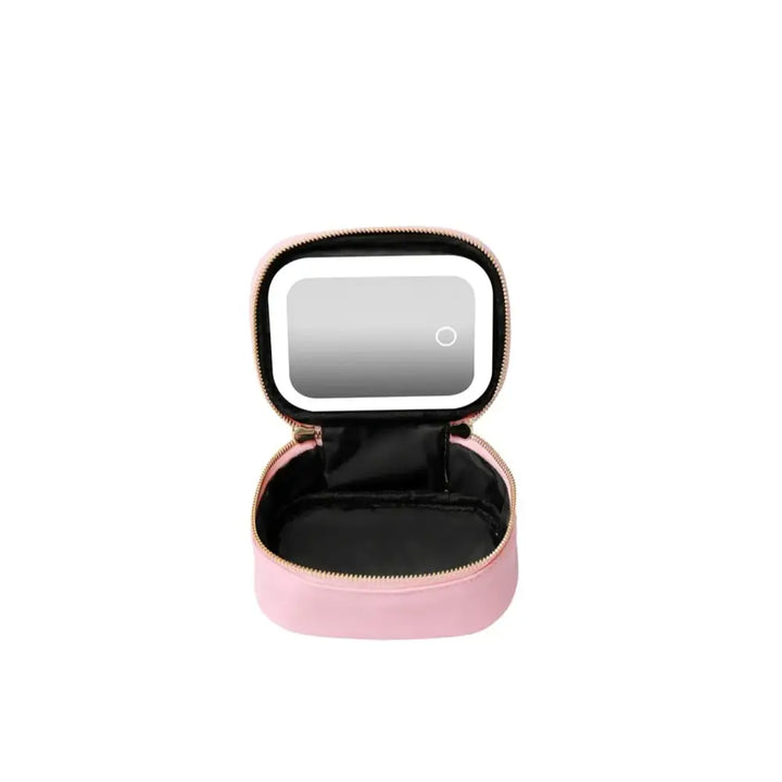 Trousse Maquillage Voyage - Miroir LED Tactile avec 3 Lumières - Rose